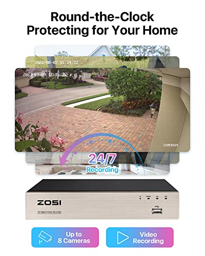 image for ZOSI 5MP Lite Home Security Camera System Indoor Outdoor,8 Channel H.2