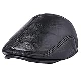 1. Material: El sombrero está hecho de cuero 100% real de . Cómodo forro de poliéster, cerca de la piel, que le da calidez y suavidad duradera.