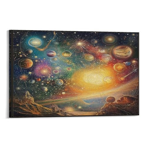 Galaxie cosmique decoration murale peinture poster toile 50x75cm