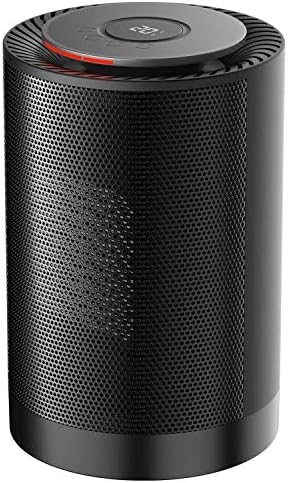 Microtimes Personal Office Space Heater Electric Ceramic Heater Fan with Adjustable Thermostat 600W/1200W Oscillating Hot & Cool PTC Heater Quiet Operation Safety for Office Home Floor Desk(Black)