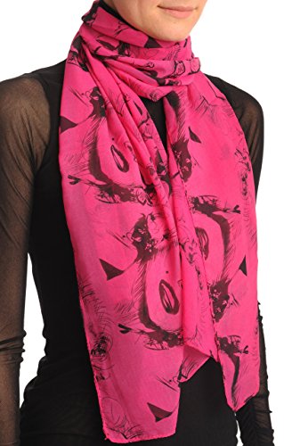 LissKiss Marilyn Monroe On Bright Pink - Pink Designer Scarf3