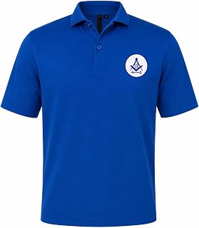 Bricks Masons International Masons Polo Shirt Cotton Blend, Embroidered Chest Design, Short Sleeve Casual Polo