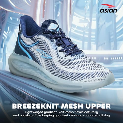 Image of ASIAN Men POWERPLAY-17 Running and Casual wear Running Shoes with Laces, Lightweight and Comfortable Shoes with Upper Fabric and Phylon Sole for Men & Boys
