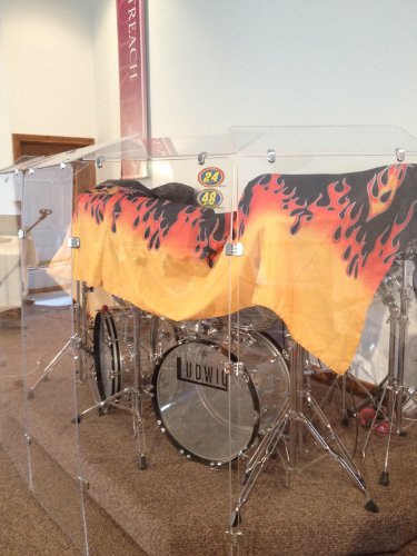 Drum Shield DS2D 4 2 Foot X 4 Foot Panels with Deflectors Chrome