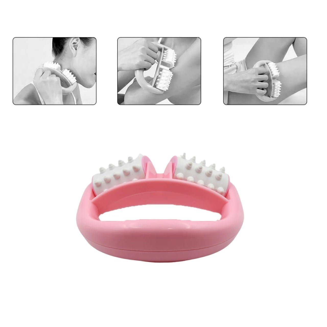 KEMLOZE 2 Roller Plastic Massager | Manual Round Handle Relaxation Tool | Muscle Massager For Foot/Hand/Neck/Back | Pain Relief Accessories (Pack of 1,Multicolor) 2