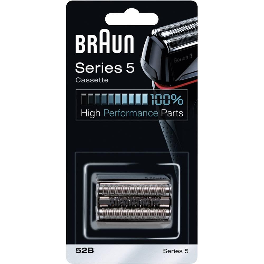 Braun Series 5 Electric Shaver Head ORIGINAL Replacement Cassette, Easily Attach Your New Shaver Head, Compatible With All Series 5 Electric Shavers, 52B, Black