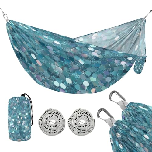 ATTX Glitter Pattern Camping Hammock - Lightweight & Portable Hammocks, Heavy Duty 330lbs Capacity for Indoor, Hiking, Backpacking, Travel, Backyard, Beach#507