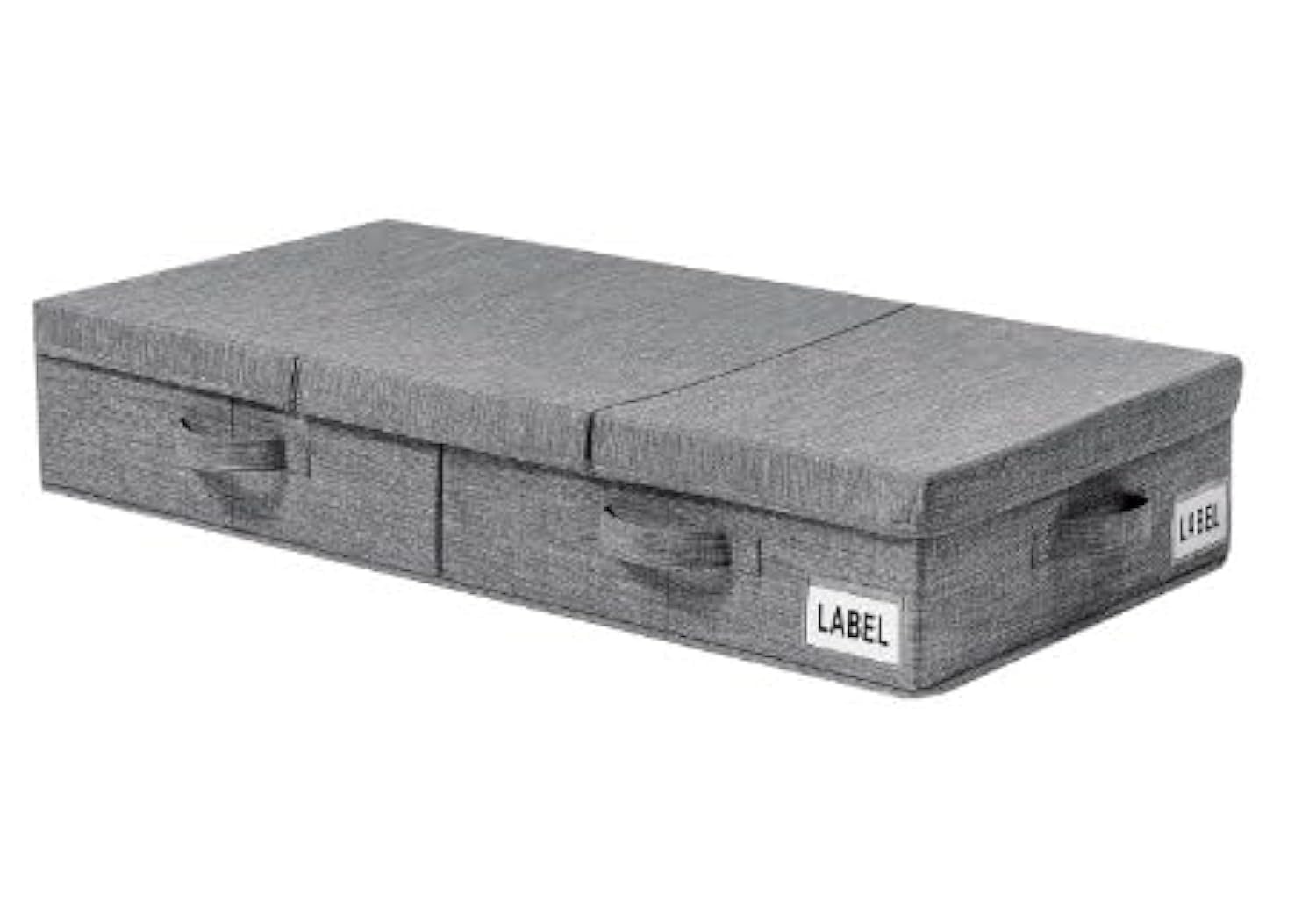 Scatola portaoggetti da mettere sotto il letto, 2 pezzi, grande, con coperchi, pieghevole, sotto il letto, vestiti, coperte, scarpe, cuscini, con maniglia, grigio