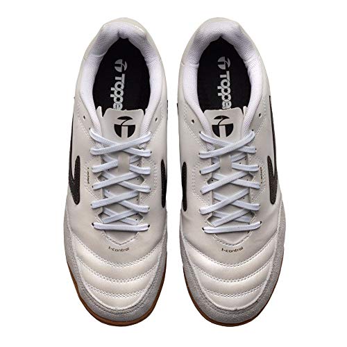 Chuteira Topper Maestro TD III Futsal, Masculino, Branco/Preto/Dourado, 42