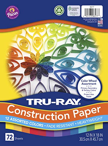 Tru-Ray Color Wheel Assortment, 12 x 18 Inches, Assorted Colors, Pack of 72 (P6577)