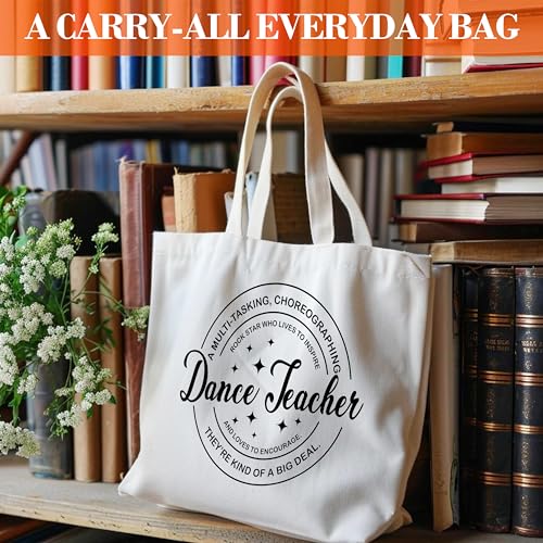 Image of Teacher Canvas Tote Bag, Dance Teachers Definition Tote, Dance Teacher Appreciation Gift Bags, Teachers Stuff Bag, Retirement Gifts for Women, Shoulder Bags Gifts for Dance Teachers -19