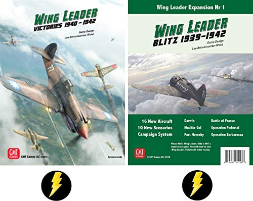 Promo Discount Up To 70% Off Wing Leader Bundle of The Victories 1940-1942 Game and The Blitz 1939-1942 Expansion Plus Two Lightning Bolt Buttons