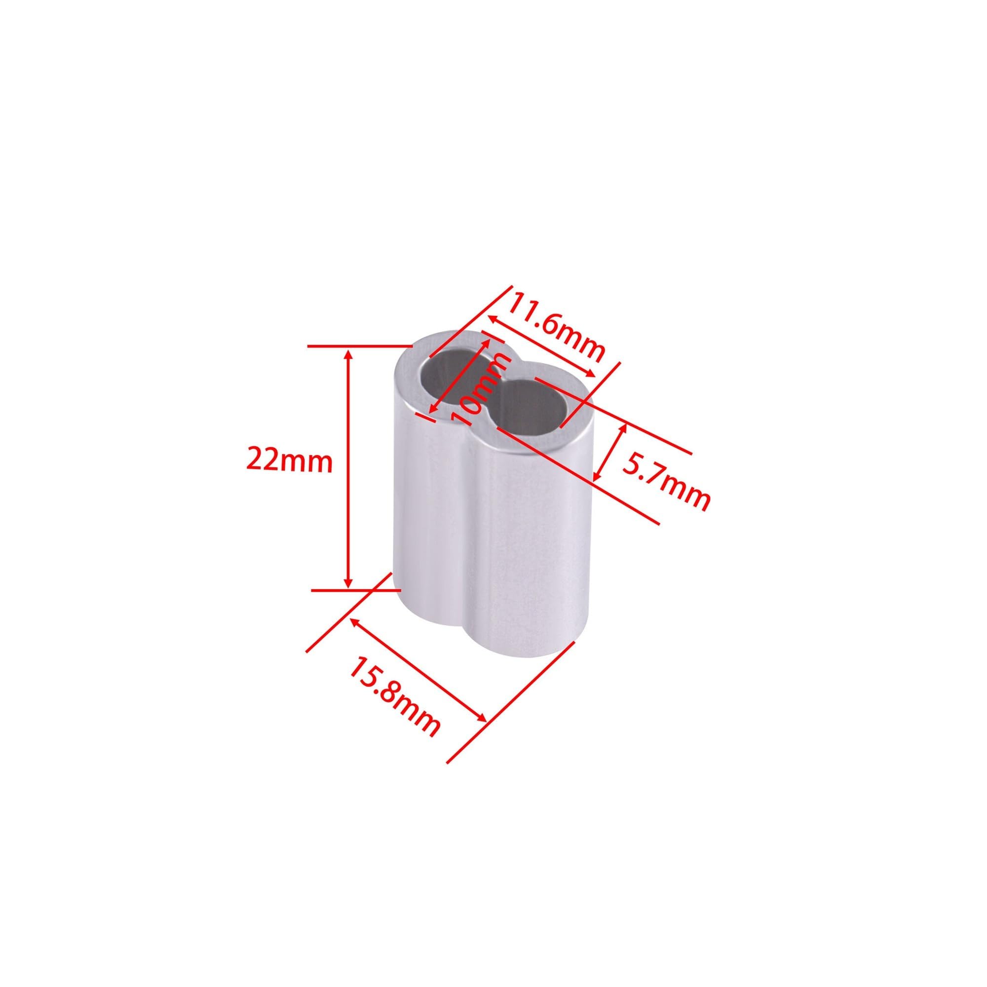 Virole de câble métallique en aluminium, manchon à sertir de câble, bague de serrage à boucle, 440 pièces