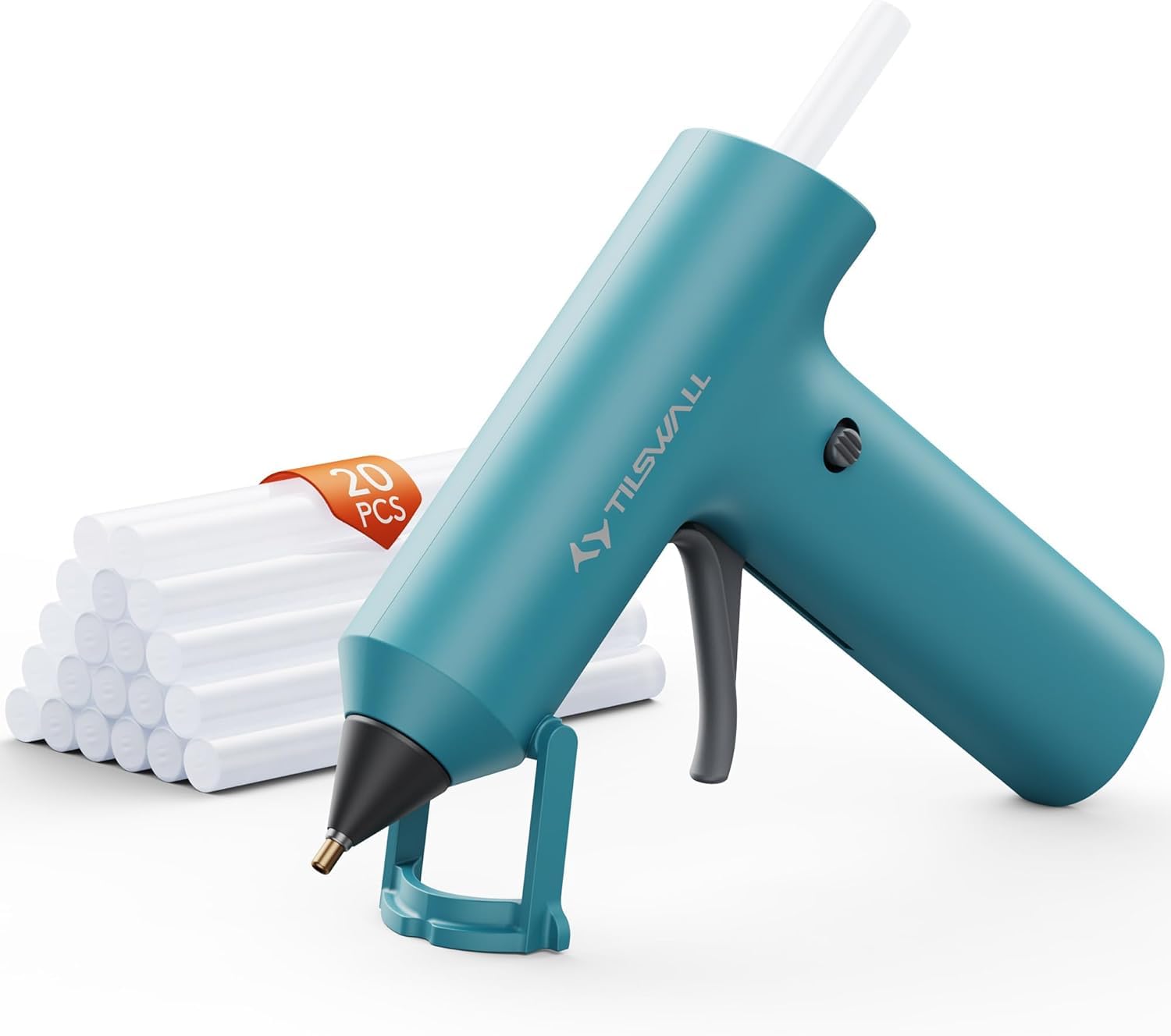 Kabellose Mini-Heißklebepistole mit 20 PCS 7×140mm Klebesticks, 90s Schnellaufheizung, Tragbare Akku-Heißklebepistole für Basteln, DIY, Reparaturen, Handwerk und kreative Projekte – Blau