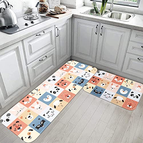 Artsocket Kitchen Rugs And Mats Non Skid Washable Set Of 2, Cute Animals Kitchen Runner Rug, Kid Dog Rrabbit Bear Unicorn Cat Kitchen Floor Mat Under Sink Mat Throw Rug For Kitchen Doormat #TOP2