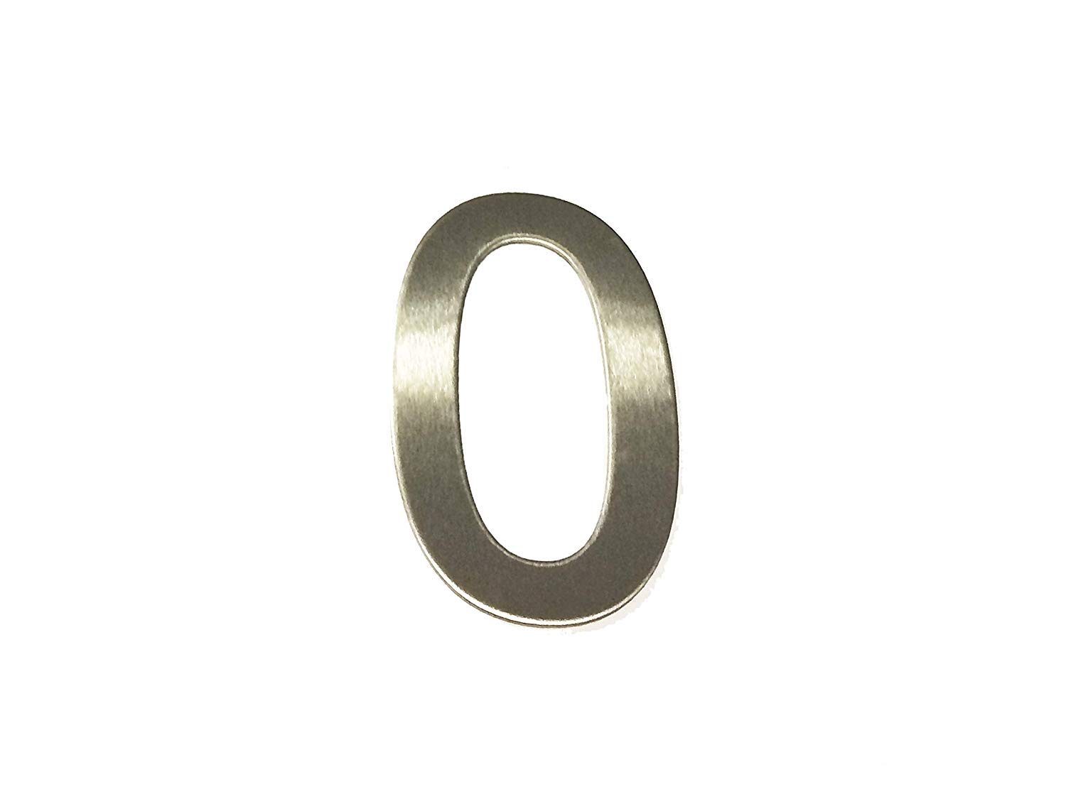 ASC Brushed Stainless Steel House Numbers Stick on 3M Adhesive 10cm Tall - 1 to 9999#(None)~(None)~0