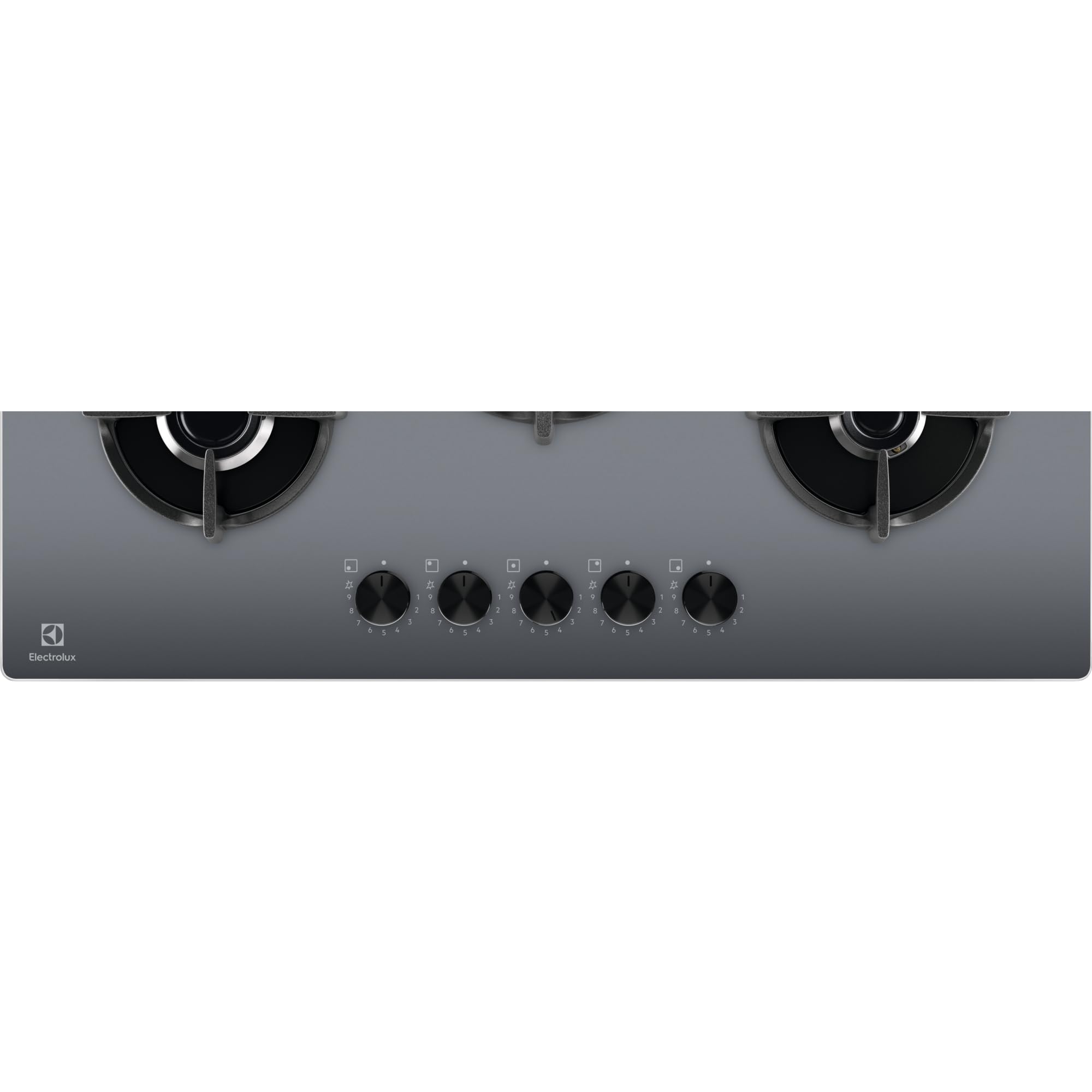 Electrolux Piano Cottura a Gas 5 Fuochi, EGG75372M, Serie 600, 75 cm da Incasso, Bruciatore Rapido, Bruciatore Wok, 740x510 mm, Supporto Piano Cottura Ghisa
