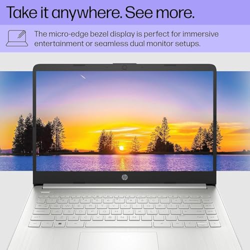 Image of HP Laptop for Business & Student, 14 inch HD Display, Intel Pentium Silver N5030 Processor, 8GB RAM, 512GB SSD, 1-Year Microsoft Office 365, with Mouse, Long Battery Life, Webcam, Windows 11 Home
