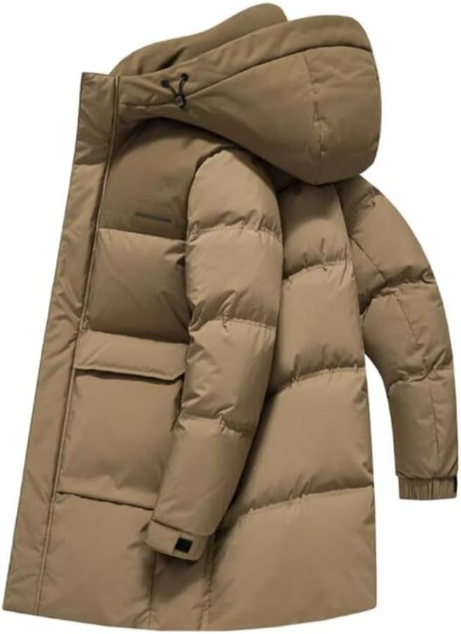 VIDI Medium And Long Hooded Fashion And Thick Warm Down Jacket Casual Male Winter