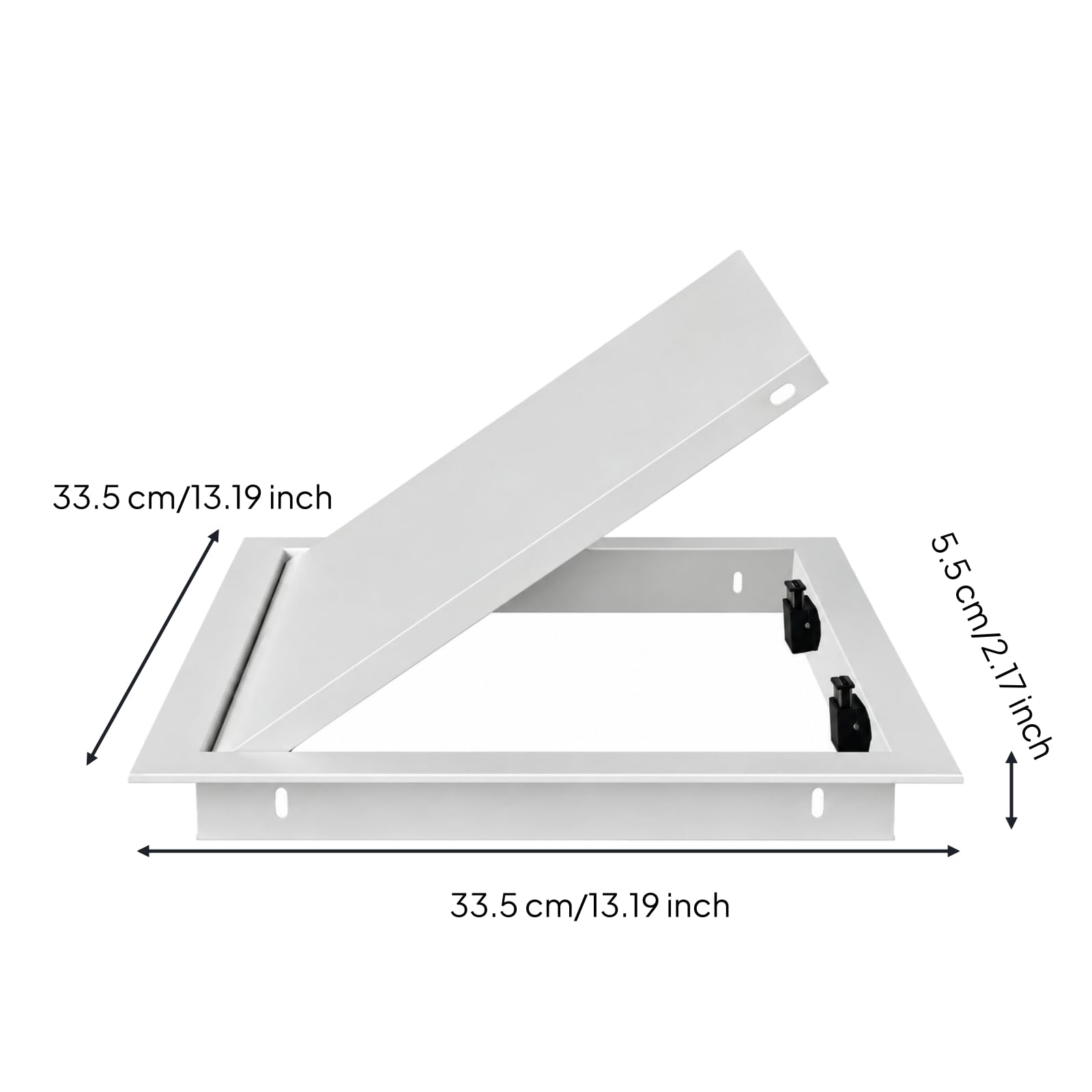 Pannello di Accesso in Alluminio con Basso Profilo Sportello di Ispezione Quadrato in Alluminio senza Maniglie per Bagno, Ufficio, 300 X 300 MM