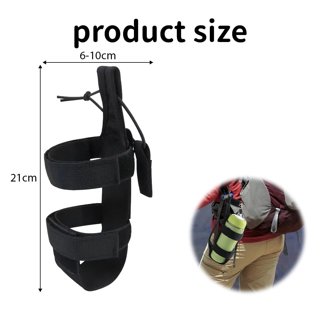 Jeyorzy 1pcs ceinture porte-bouteille en nylon tactique, réglable et portable, pochette de transporteur suspendue