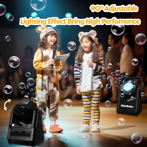 Bubble Machine for Kids Toddlers, Portable 90° Bubble Maker with Bubble Solution, Automatic Battery Operated Bubble Toys 20000+ Bubbles/Mins, Perfect for Halloween Parties/Birthday/Wedding/Christmas - Image 7