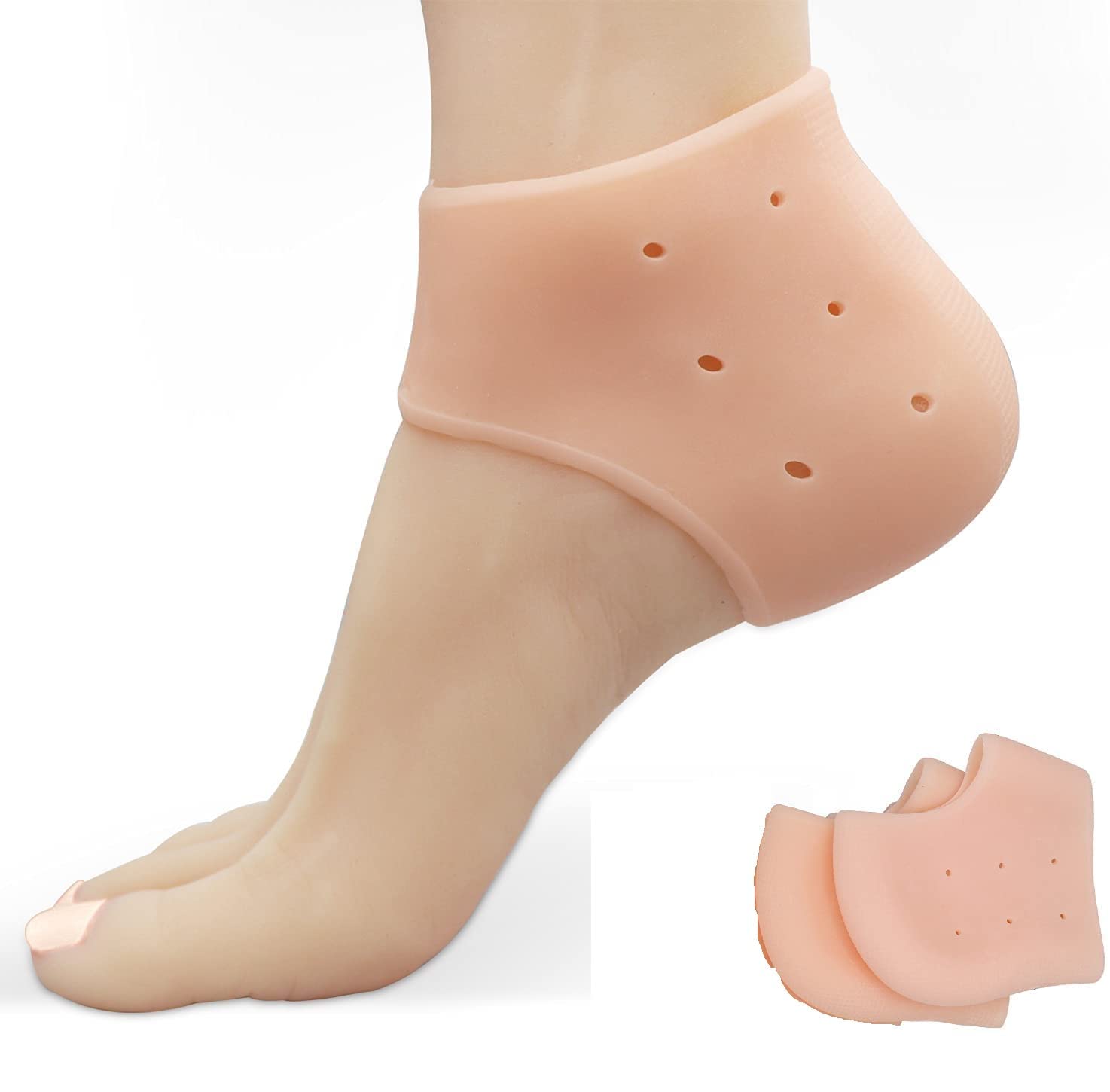 SNISHET Silicone Heel Protectors, Gel Heel Cups for Heel Pain, Breathable Heel Cushions for Back of Heel, Plantar Fasciitis Relief for Men and…