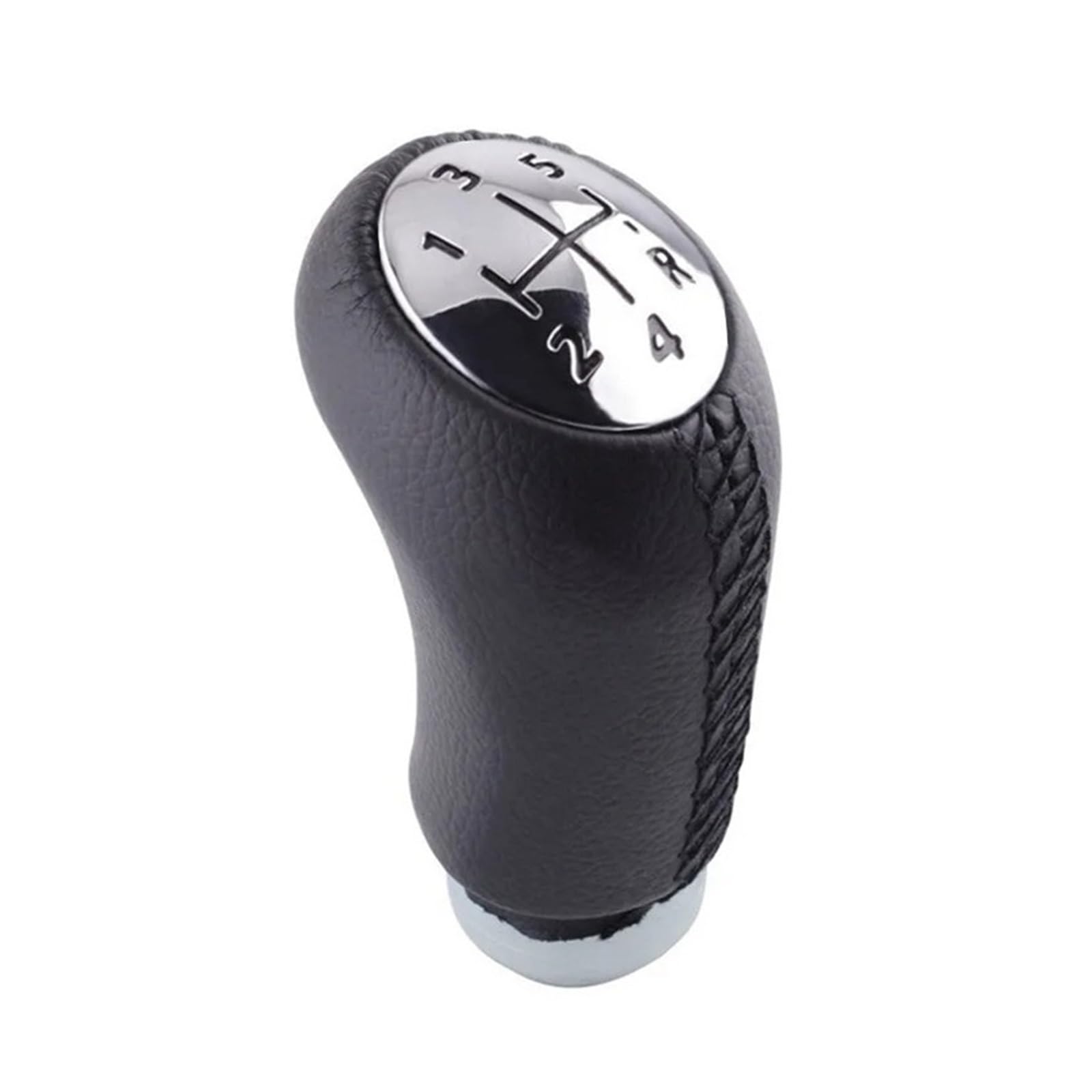 Rbevcrr Chrome Black Stitch Car Shift Lever Knob For Scenic Ii Mk2 For Megane 2 Mk 2 Mk For Clio Iii Mk3 Mt Shifter Stick Headball Pen Ball Matte Chromed Stick Shifter Pen(Chrome Black Stitch)