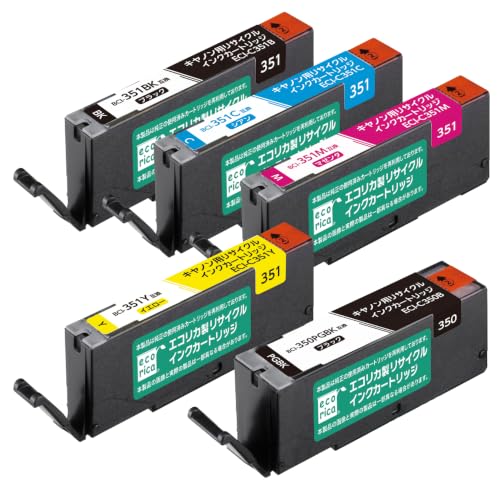 エコリカ キヤノン BCI-351+350/6MP 互換 リサイクルインク 6色 Amazon.co.jp: エコリカ キヤノン BCI-351+350/5MP対応リサイクル
