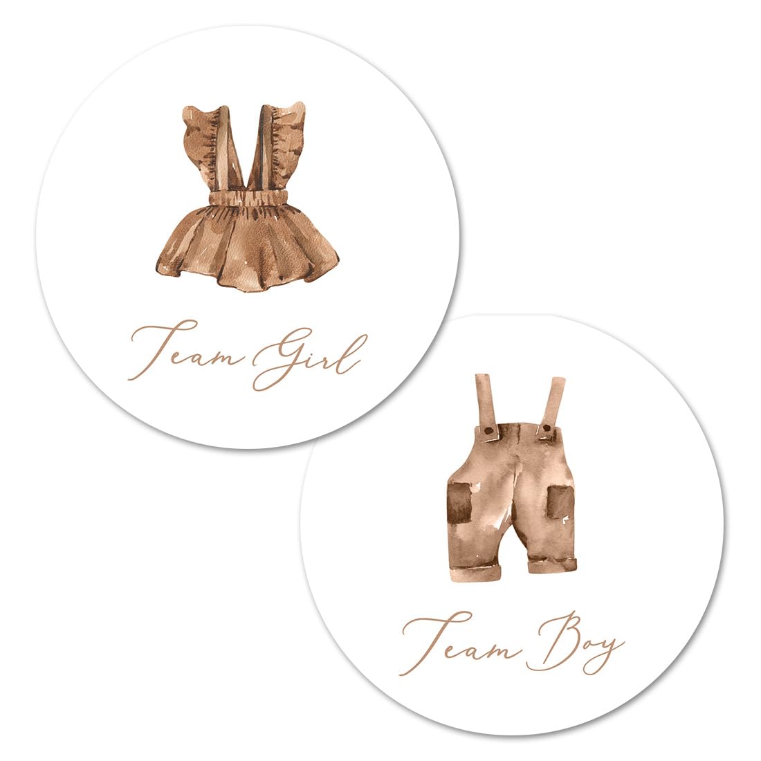 Boho Baby Clothes Gender Reveal Stickers - 40 Labels (20 of Each Design)