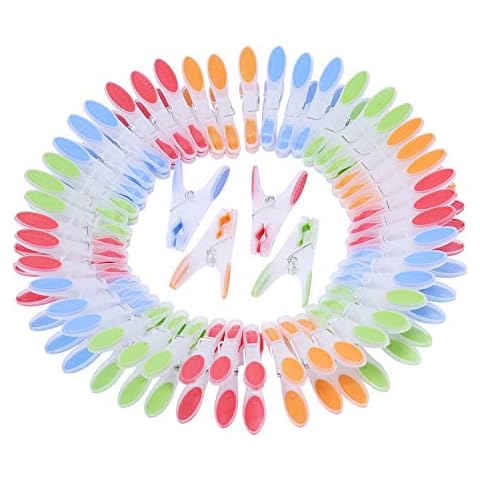 Kurelle 72 Pack Windproof Clothes Drying Clips Cover