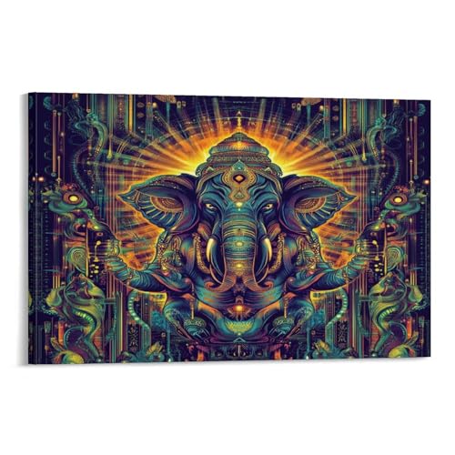 Toile Murale Éléphant Sauvage | Idée Cadeau Tendance pour Déco Intérieure
