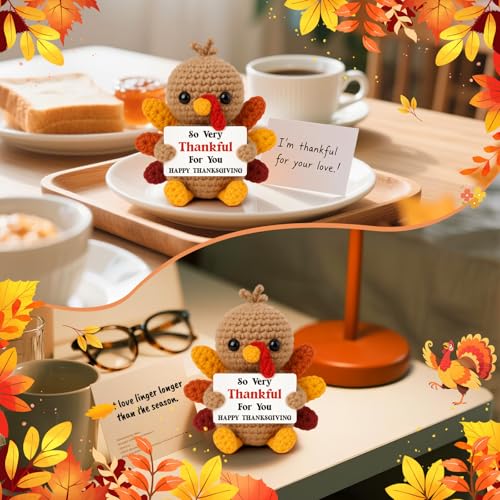 Fall Decorations for Home Fall Thanksgiving Gifts for Women Turkey Crochet - Image 2