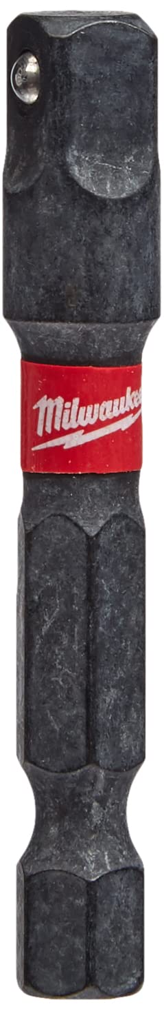 Milwaukee Wkład klucza nasadowego Shockwave 1/4 cala, sześciokątny na 1/4 cala czworokątny, 48325030, 12 x 4,7 x 2,6 cm