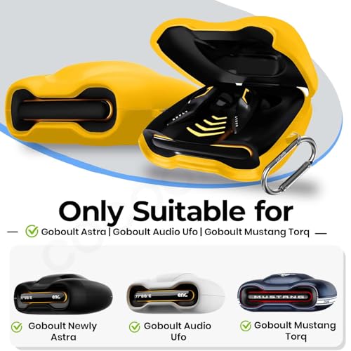 Image of Soft Silicone Case Cover Compatible for GoBoult Audio UFO | GoBoult Astra | GoBoult Mustang Torq (Yellow)