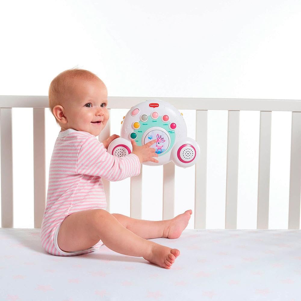 Tiny Love Soothe'n Groove Móvil, Móvil Cuna Bebé Musical 2en1,0+ Meses, Convertible en Caja Música Portátil, Estimulación Visual,18 Melodías,40 Minutos Música Continua,Tiny Princess Tales
