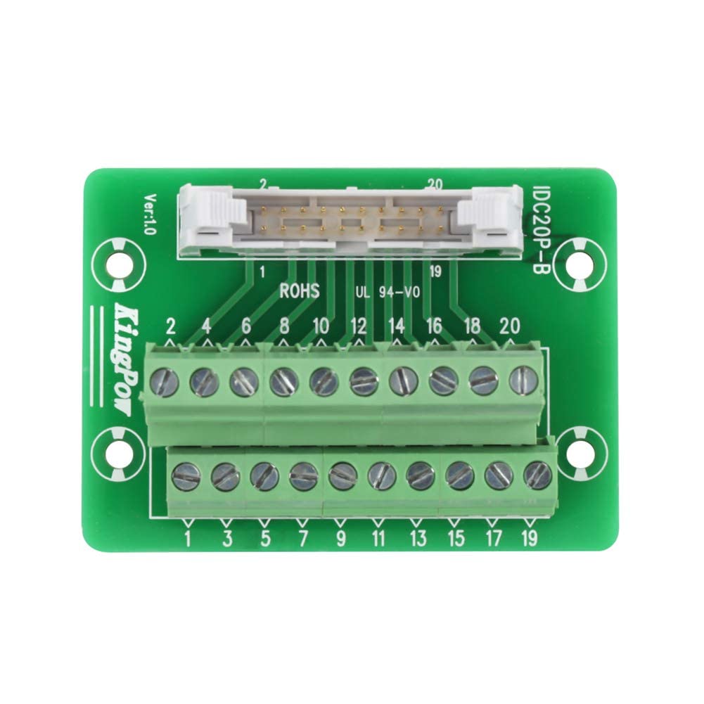 Jienk IDC20 Carte De Dérivation 2 X 10 20 Broches Connecteur De Bornier Mâle Avec Pieds De Montage Sur Rail DIN C45 Pour PLC MCU