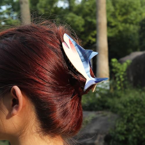 Whale Shark Hair Claw Personalized Ocean Animal Acetate Hair Claw Clip for Women,Blue Whale Hair Clip
