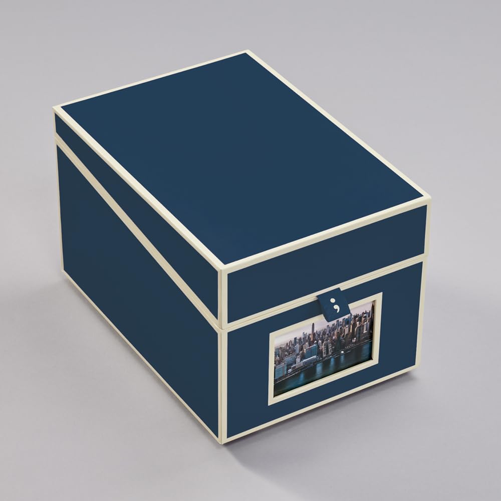 Semikolon 352542 Boîte à CD et photos - 17,7 x 15,7 x 25,6 cm - pour photos 10 x 15 cm - Couverture bleu marine