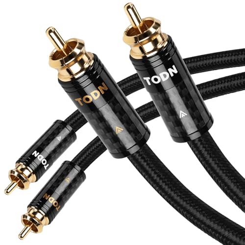 TODN Silver-Plated RCA Cables 10ft Audiophile Dual Shielded for Home Audio