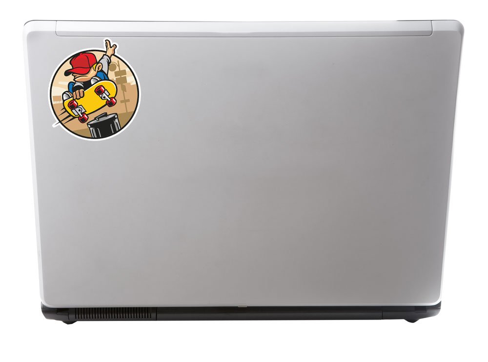 Pack De 2 Stickers Patineuse Pour Enfant - Autocollant Déco Voiture, Vélo, Skate, IPad - 24 Cm X 10 Cm