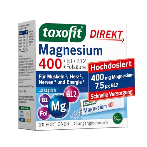 TAXOFIT Magnesium 400+B1+B6+B12+Folsäure 80 20 St