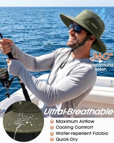 Image of FURTALK Sun Hats for Men Women UPF Sun Protection Breathable Wide Brim | Nylon UV Protection, Breathable Adjustable, 2-in-1 Wide Brim, Packable Water-Resistant, Fishing Hiking Summer