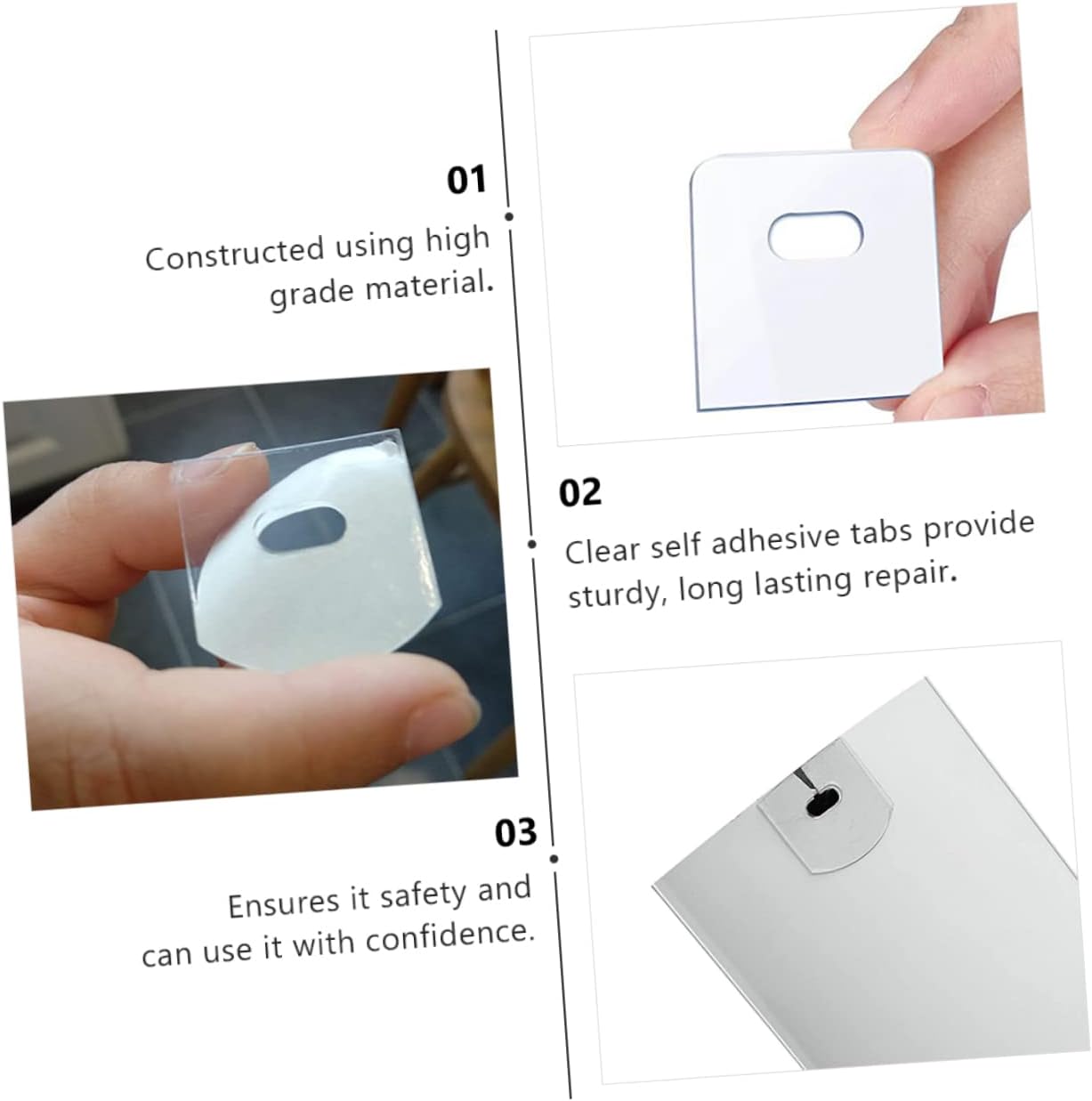 10pcs Vertical Blind Repair Stickers Pom Vane Savers for Easy Fixing of Vertical Blinds and Shades High-Temperature Resistant Lightweight Repair Tabs for Window Coverings