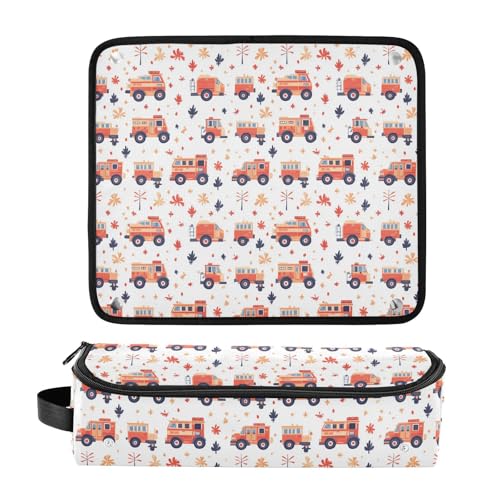 Fire Truck Marble Hair Tools Travel Bag Heat Resistant Mat for Irons Straighteners Curling Iron Hair Care Accessories Portable Organizer Bag miniatura 3