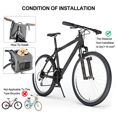 BABEYER Dog Bike Basket, Expandable Soft-Sided Pet Carrier Backpack with 4 Open Doors, 4 Mesh Windows for Small Dog Cat… - Image 5