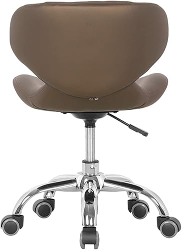 Miniatura 6 de MAYAKOBA HugoII Taburete corto (costura de diamante café), asiento rodante con altura ajustable de 13 a 15 pulgadas, perfecto para sala de juegos de