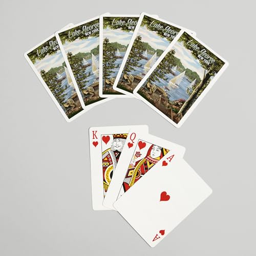 Baraja de 52 cartas tamaño póker Lake George Nueva York miniatura 7
