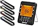 Price comparison product image Uzone Wireless Meat Thermometer, Digital BBQ Thermometer Smart Cooking Thermometer with 4 Probes for Smoker Grilling Barbecue Oven Kitchen, Support iOS & Android