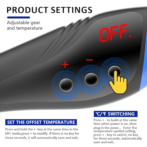 Heat Gun,HANDSKIT 600W Fast Heat Mini Hot Air Gun with Reflector Nozzles Portable LCD Digital Temperature Display Heatgun for Soldering DIY Crafting Embossing,Vinyl Wrap,Shrink Tubing,Embossing Tool
